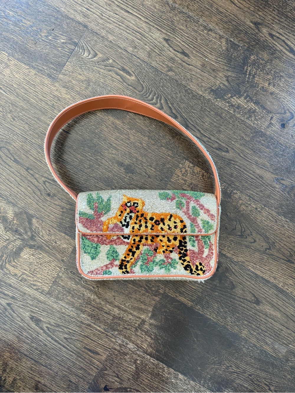 Staud Tommy Jungle Leopard 🐆 Beaded Bag - Picture 2 of 7